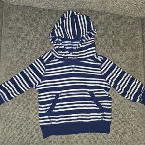 Old Navy Blue and White Striped Hoodie Sweatshirt